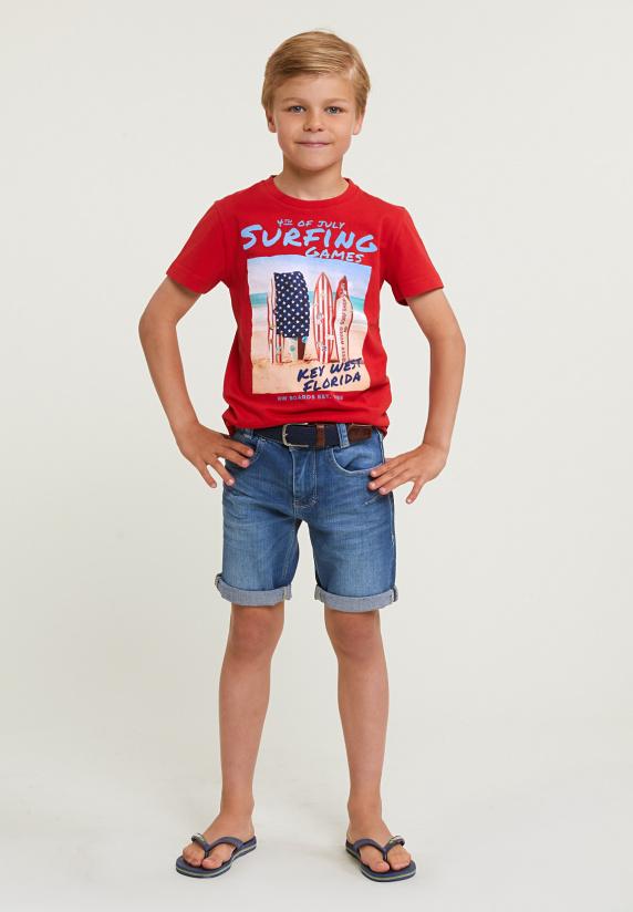 River Woods Normal Fit Basic T-shirt Korte Mouwen Harvard Red