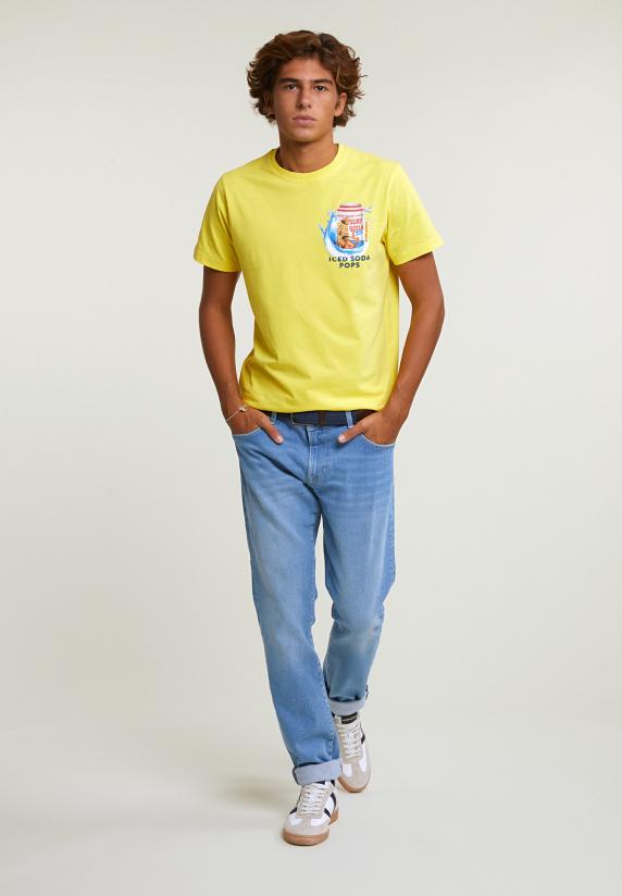 River Woods Normal Fit Basic T-shirt Korte Mouwen Lemonade