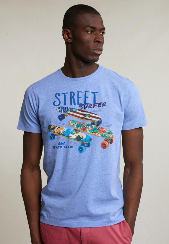 river woods Normal fit basic T-shirt korte mouwen lt hamptons blue mix