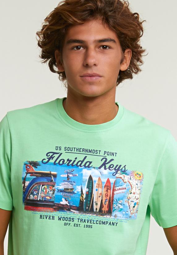 River Woods Normal Fit Basic T-shirt Korte Mouwen Mojito