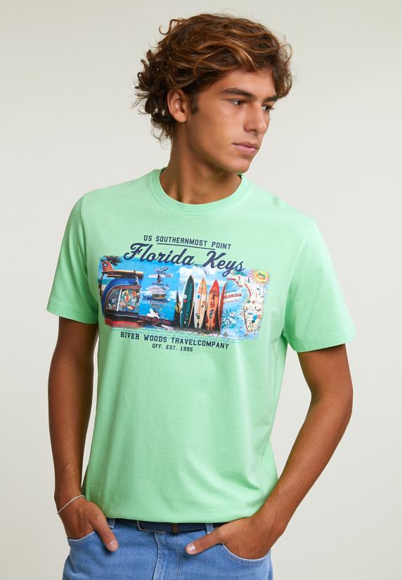 River Woods Normal Fit Basic T-shirt Korte Mouwen Mojito