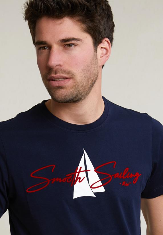 River Woods Normal Fit Basic T-shirt Korte Mouwen Navy