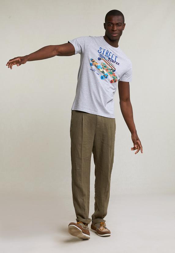 River Woods Normal Fit Basic T-shirt Korte Mouwen Oyster Mix