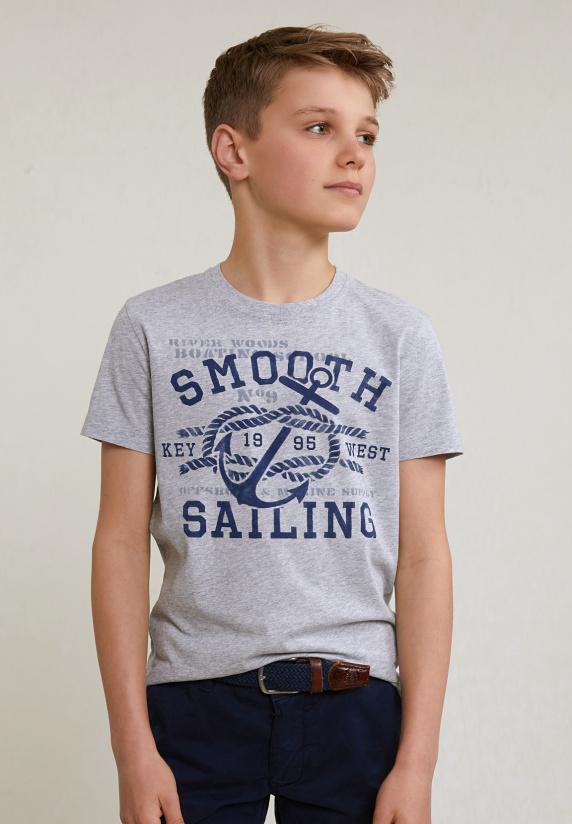 river woods Normal fit basic T-shirt korte mouwen oyster mix