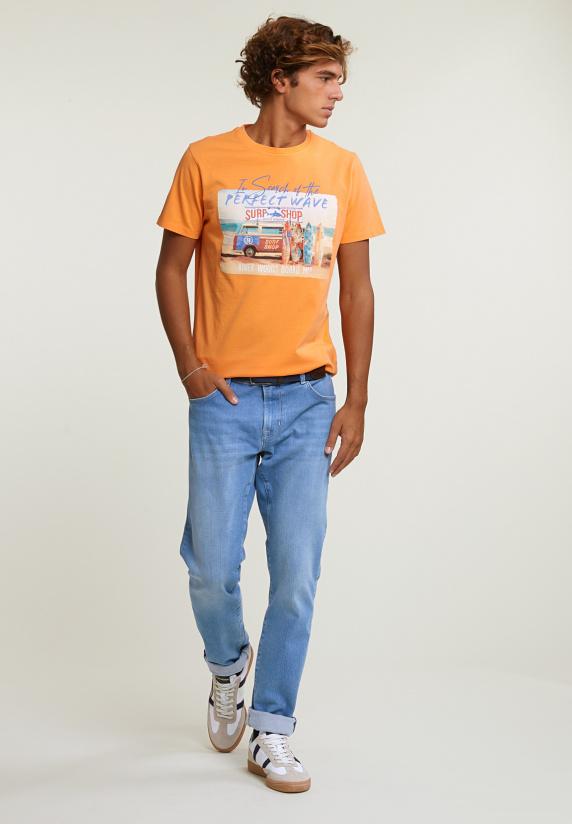 River Woods Normal Fit Basic T-shirt Korte Mouwen Peach
