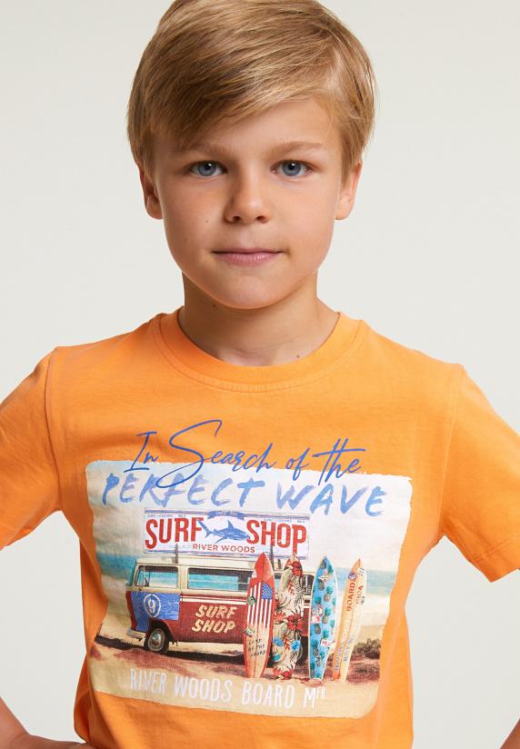 River Woods Normal Fit Basic T-shirt Korte Mouwen Peach