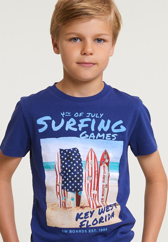 River Woods Normal Fit Basic T-shirt Korte Mouwen Royal Blue