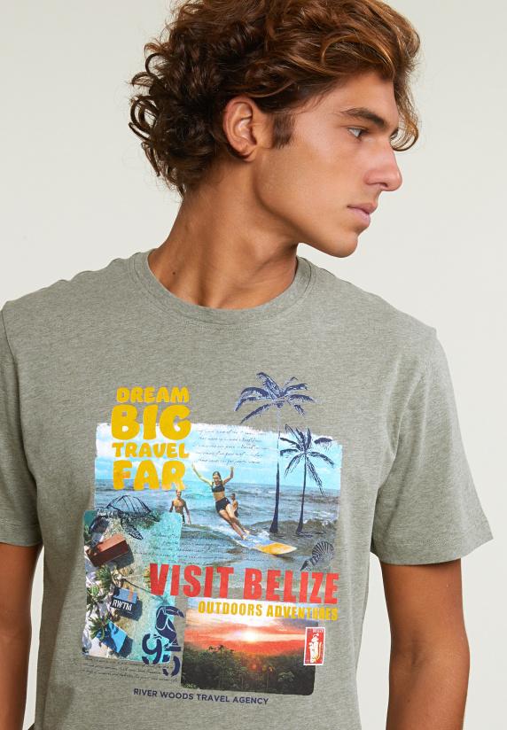 River Woods Normal Fit Basic T-shirt Korte Mouwen Safari Mix