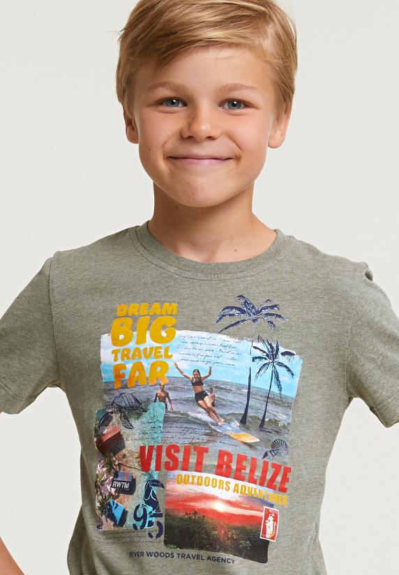 River Woods Normal Fit Basic T-shirt Korte Mouwen Safari Mix