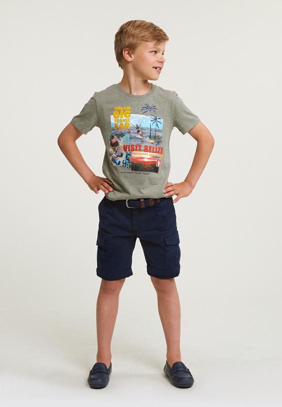 River Woods Normal Fit Basic T-shirt Korte Mouwen Safari Mix