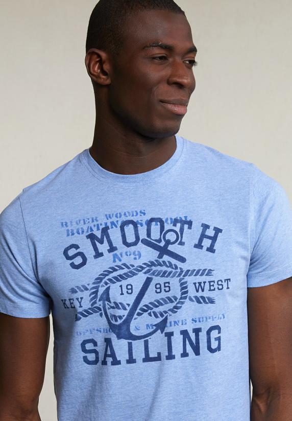 River Woods Normal Fit Basic T-shirt Korte Mouwen Seashore Mix