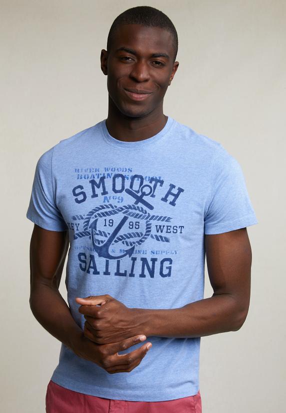 river woods Normal fit basic T-shirt korte mouwen seashore mix