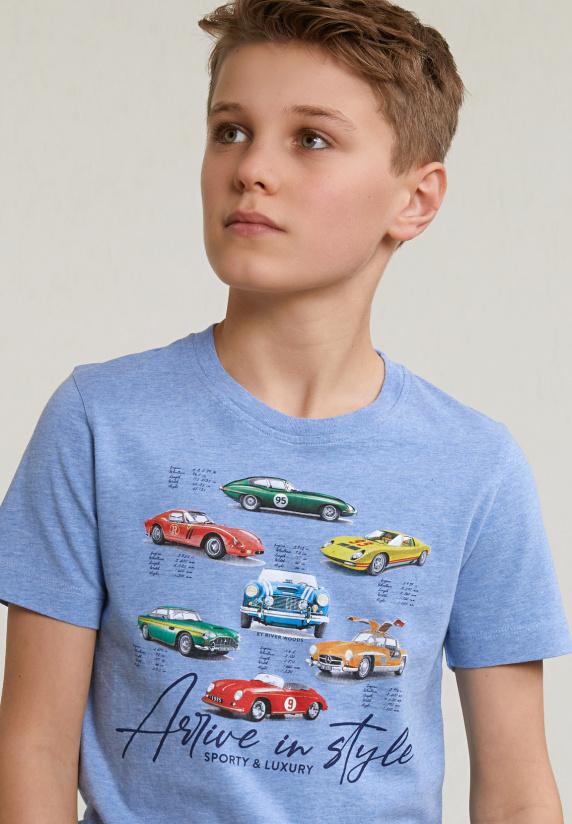 River Woods Normal Fit Basic T-shirt Korte Mouwen Seashore Mix