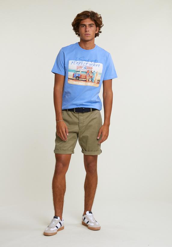 River Woods Normal Fit Basic T-shirt Korte Mouwen Sky