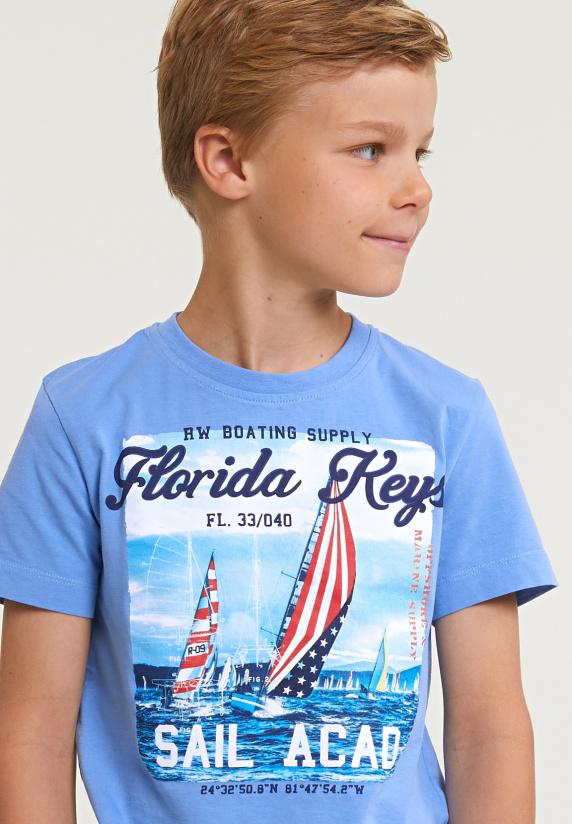 River Woods Normal Fit Basic T-shirt Korte Mouwen Sky