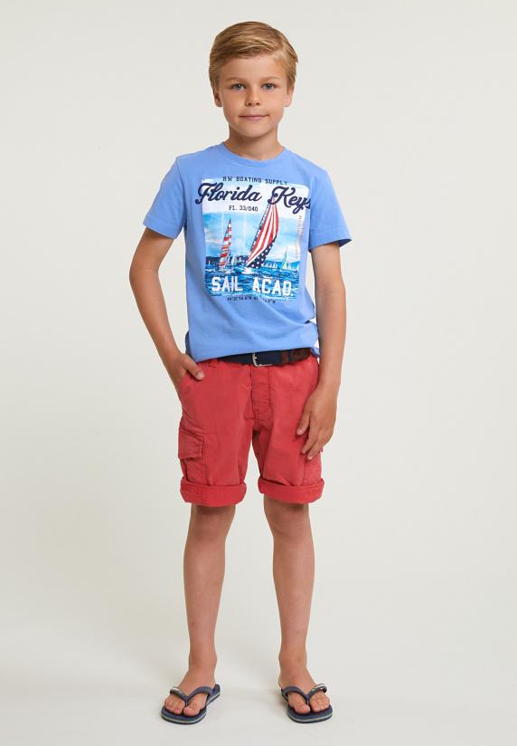 River Woods Normal Fit Basic T-shirt Korte Mouwen Sky