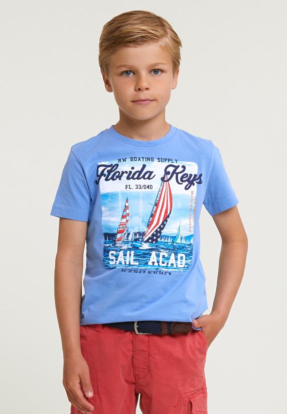 River Woods Normal Fit Basic T-shirt Korte Mouwen Sky