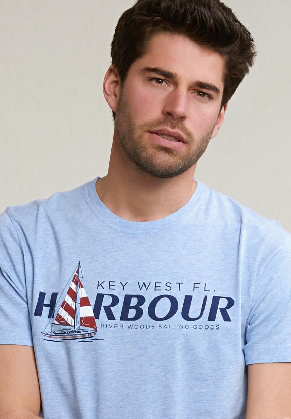 River Woods Normal Fit Basic T-shirt Korte Mouwen Sky Mix