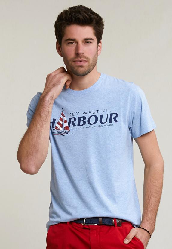 river woods Normal fit basic T-shirt korte mouwen sky mix