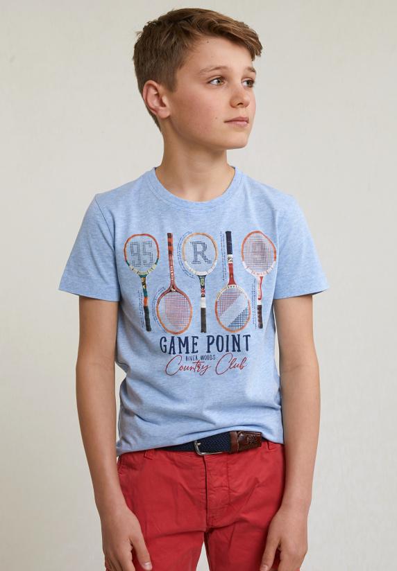 River Woods Normal Fit Basic T-shirt Korte Mouwen Sky Mix