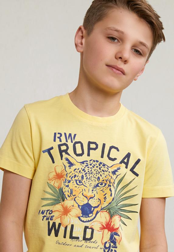 River Woods Normal Fit Basic T-shirt Korte Mouwen Sun Flower