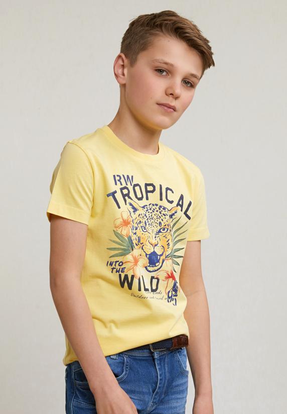 river woods Normal fit basic T-shirt korte mouwen sun flower