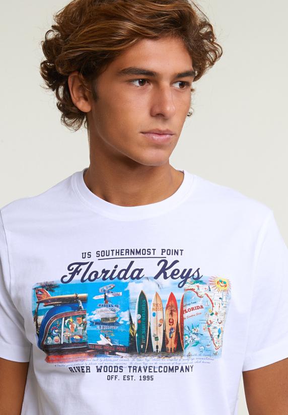 River Woods Normal Fit Basic T-shirt Korte Mouwen White