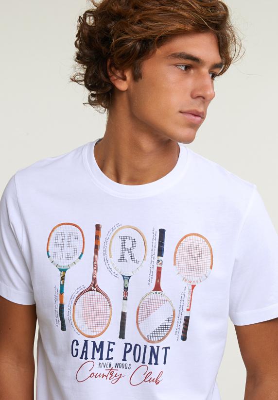 River Woods Normal Fit Basic T-shirt Korte Mouwen Wit