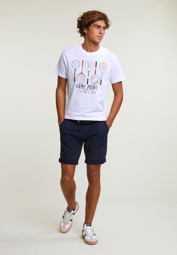 River Woods Normal Fit Basic T-shirt Korte Mouwen Wit