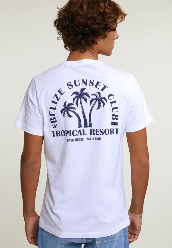 River Woods Normal Fit Basic T-shirt Korte Mouwen Wit