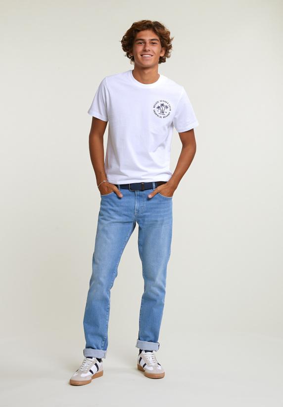 River Woods Normal Fit Basic T-shirt Korte Mouwen Wit