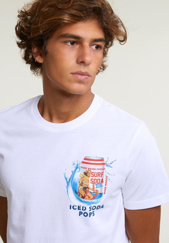 River Woods Normal Fit Basic T-shirt Korte Mouwen Wit