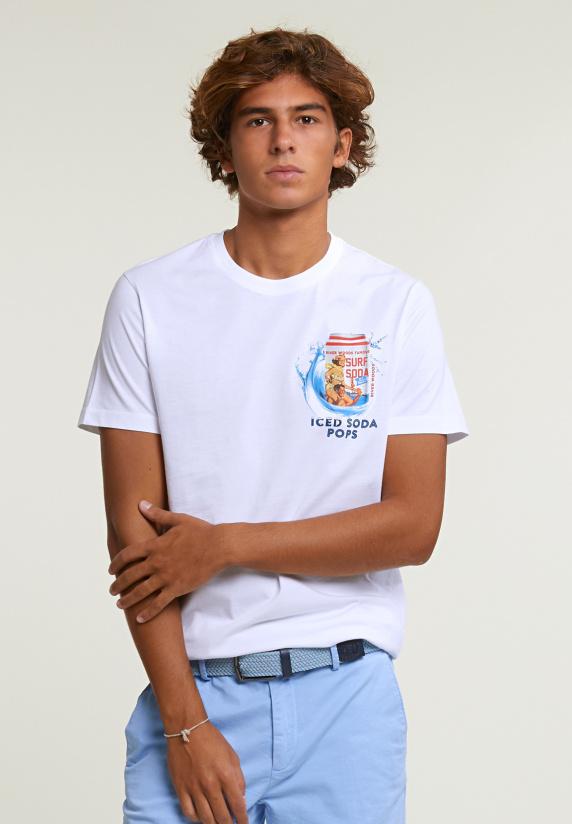 River Woods Normal Fit Basic T-shirt Korte Mouwen Wit