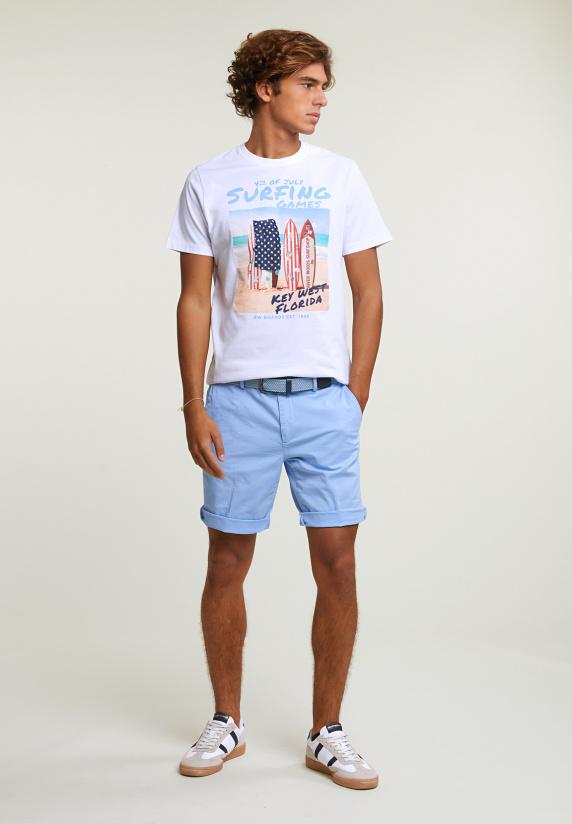 River Woods Normal Fit Basic T-shirt Korte Mouwen Wit