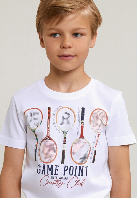 River Woods Normal Fit Basic T-shirt Korte Mouwen Wit