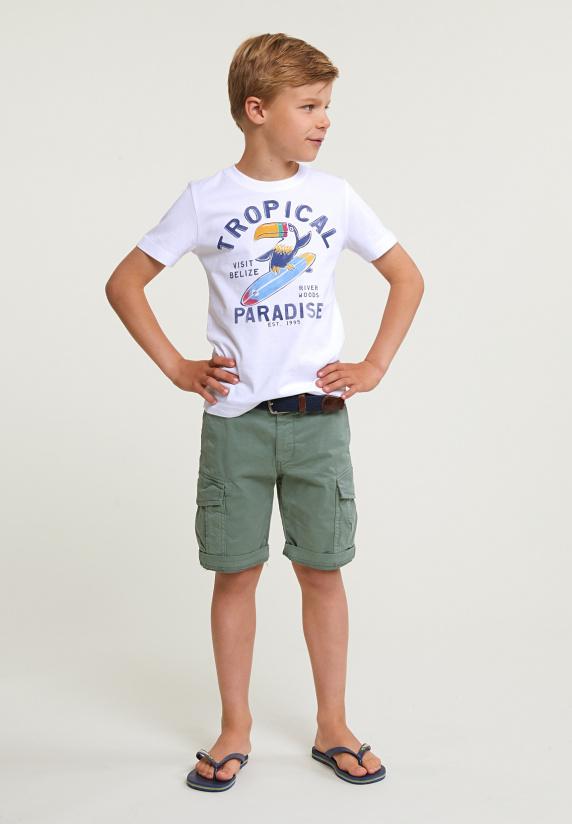 River Woods Normal Fit Basic T-shirt Korte Mouwen Wit