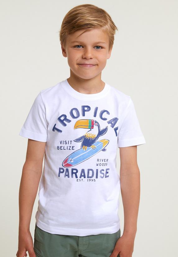 River Woods Normal Fit Basic T-shirt Korte Mouwen Wit