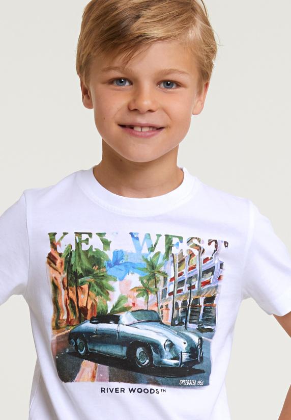 River Woods Normal Fit Basic T-shirt Korte Mouwen Wit