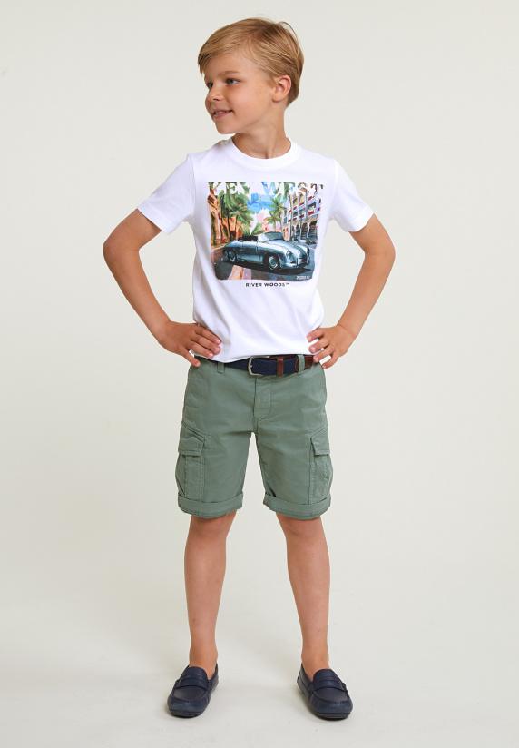 River Woods Normal Fit Basic T-shirt Korte Mouwen Wit