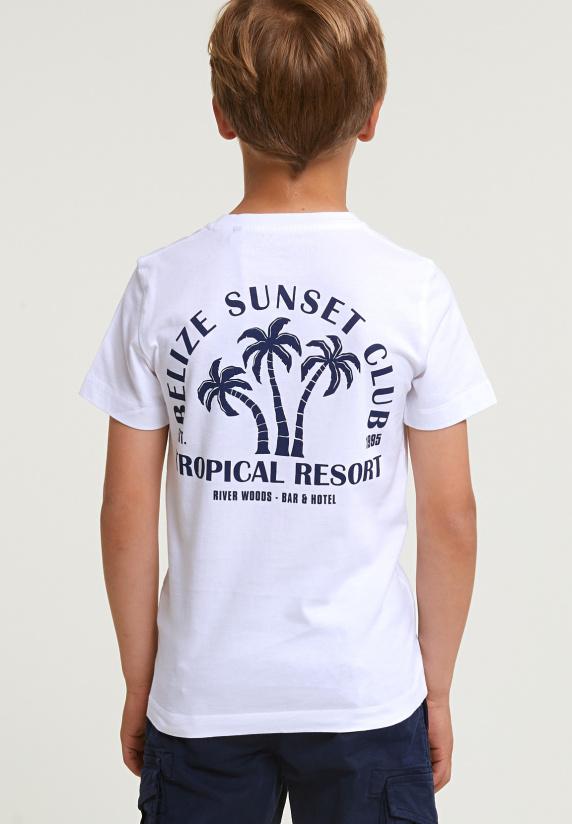 River Woods Normal Fit Basic T-shirt Korte Mouwen Wit