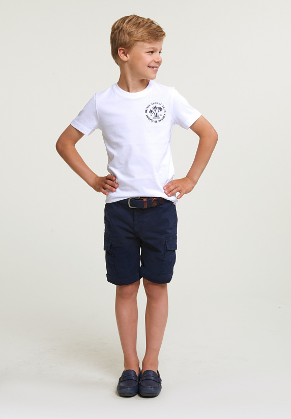 River Woods Normal Fit Basic T-shirt Korte Mouwen Wit