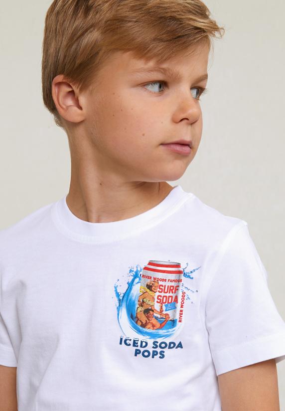 River Woods Normal Fit Basic T-shirt Korte Mouwen Wit