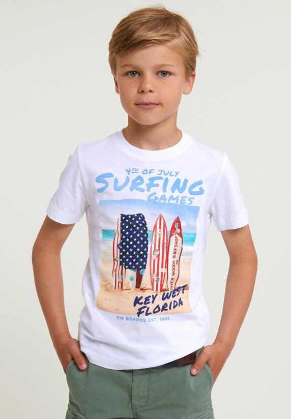 river woods Normal fit basic T-shirt korte mouwen wit