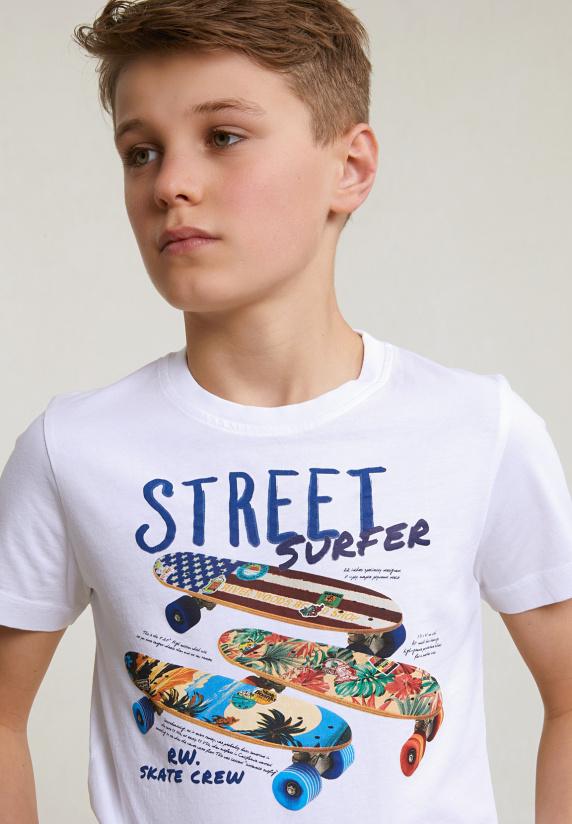 River Woods Normal Fit Basic T-shirt Korte Mouwen Wit