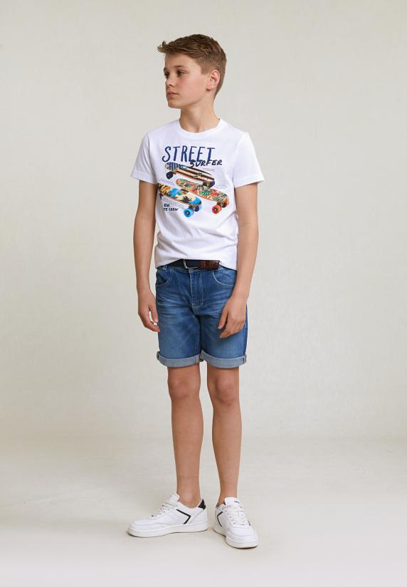 River Woods Normal Fit Basic T-shirt Korte Mouwen Wit