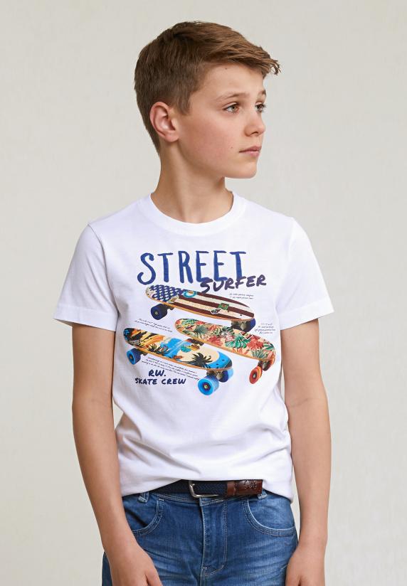 River Woods Normal Fit Basic T-shirt Korte Mouwen Wit