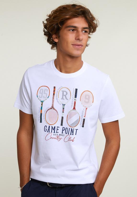River Woods Normal Fit Basic T-shirt Korte Mouwen Wit
