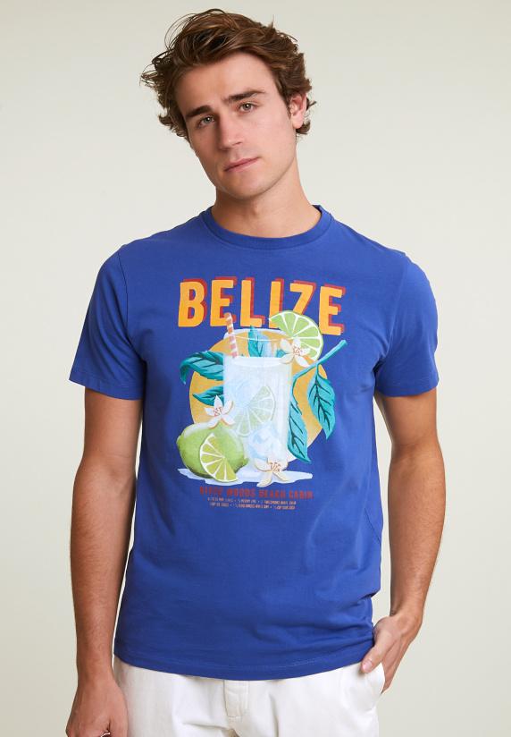 river woods Normal fit basic T-shirt korte mouwen yale blue