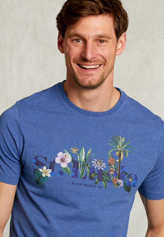 River Woods Normal Fit Basic T-shirt Wallstreet Mix