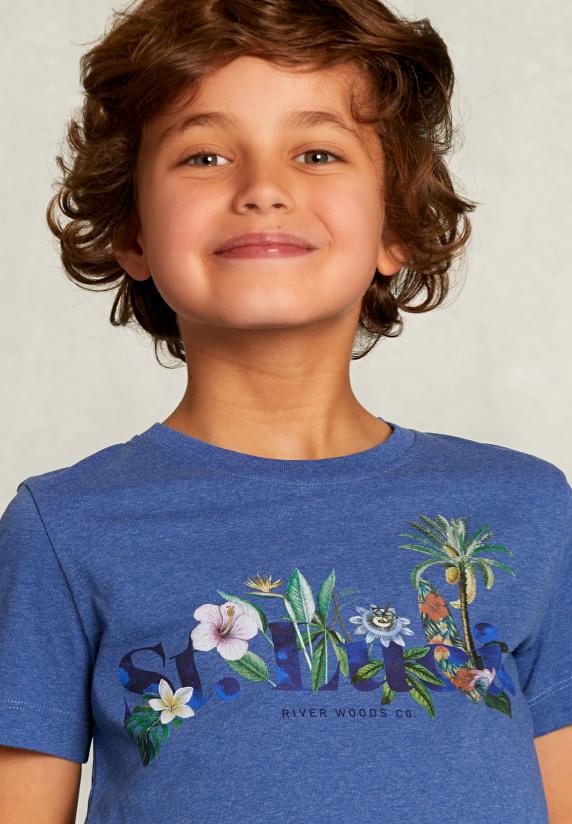 River Woods Normal Fit Basic T-shirt Wallstreet Mix